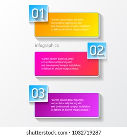  vector color modern progress paper banners set with three options or steps can be used for business infographics, numbered banners , graphic or website layout 