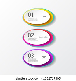  vector color modern progress paper banners set with three options or steps can be used for business infographics, numbered banners , graphic or website layout 