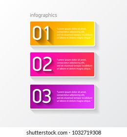  vector color modern progress paper banners set with three options or steps can be used for business infographics, numbered banners , graphic or website layout 