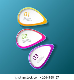 vector color modern progress paper banners set with three options or steps can be used for business infographics, numbered banners , graphic or website layout