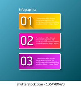 vector color modern progress paper banners set with three options or steps can be used for business infographics, numbered banners , graphic or website layout
