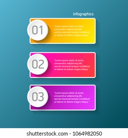 vector color modern progress paper banners set with three options or steps can be used for business infographics, numbered banners , graphic or website layout