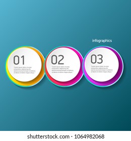 vector color modern progress paper banners set with three options or steps can be used for business infographics, numbered banners , graphic or website layout