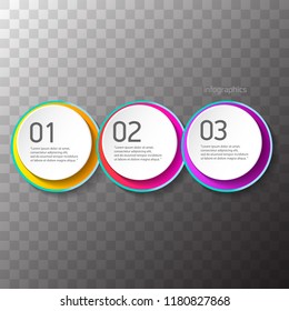 vector color modern progress paper banners set with three options or steps can be used for business infographics, numbered banners , graphic or website layout isolated on transparent background