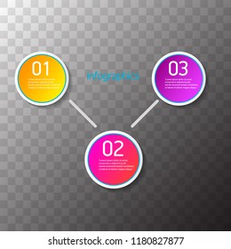 vector color modern progress paper banners set with three options or steps can be used for business infographics, numbered banners , graphic or website layout isolated on transparent background