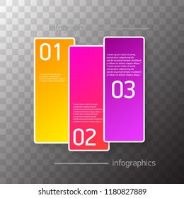 vector color modern progress paper banners set with three options or steps can be used for business infographics, numbered banners , graphic or website layout isolated on transparent background