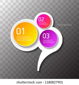 vector color modern progress paper banners set with three options or steps can be used for business infographics, numbered banners , graphic or website layout isolated on transparent background