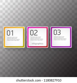 vector color modern progress paper banners set with three options or steps can be used for business infographics, numbered banners , graphic or website layout isolated on transparent background