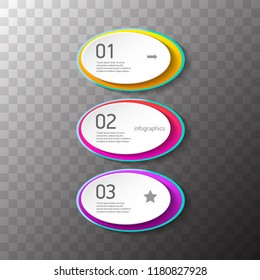 vector color modern progress paper banners set with three options or steps can be used for business infographics, numbered banners , graphic or website layout isolated on transparent background