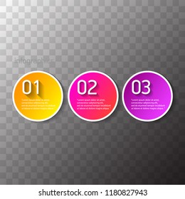 vector color modern progress paper banners set with three options or steps can be used for business infographics, numbered banners , graphic or website layout isolated on transparent background
