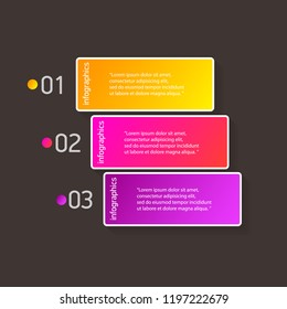 vector color modern progress paper banners set with three options or steps can be used for business infographics, numbered banners , graphic or website layout