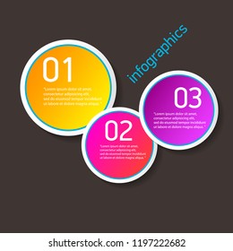 vector color modern progress paper banners set with three options or steps can be used for business infographics, numbered banners , graphic or website layout