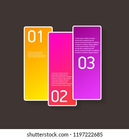 vector color modern progress paper banners set with three options or steps can be used for business infographics, numbered banners , graphic or website layout