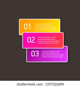 vector color modern progress paper banners set with three options or steps can be used for business infographics, numbered banners , graphic or website layout