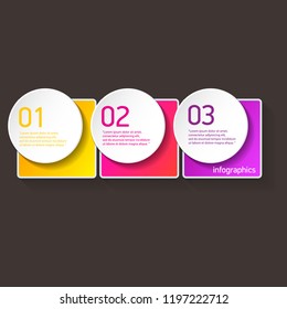 vector color modern progress paper banners set with three options or steps can be used for business infographics, numbered banners , graphic or website layout