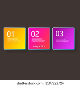 vector color modern progress paper banners set with three options or steps can be used for business infographics, numbered banners , graphic or website layout