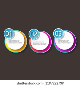 vector color modern progress paper banners set with three options or steps can be used for business infographics, numbered banners , graphic or website layout