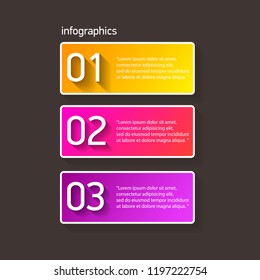 vector color modern progress paper banners set with three options or steps can be used for business infographics, numbered banners , graphic or website layout