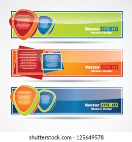 Vector Color modern Web2 website banner set