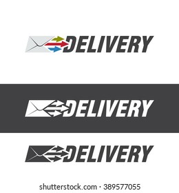 vector color and monochrome logo element for a courier company. Delivery service icon.