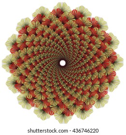 Vector color monochrome mandala.Contour spirograph, patterned design element, ethnic amulet. Doodling style.