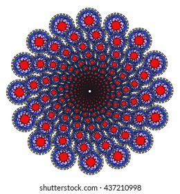 Vector color monochrome mandala.Contour spirograph, patterned design element, ethnic amulet. Doodling style.