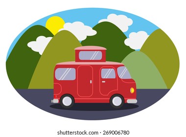 Vector Color Motorhome Illustration