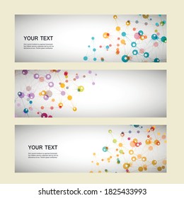 Vector color network connection and DNA atom