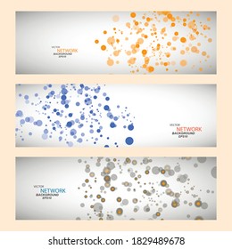 Vector color network connection and DNA atom