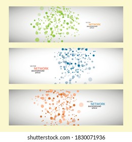 Vector color network connection and DNA atom