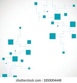 Vector color network connection and DNA atom