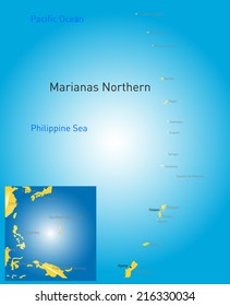 Vector color northern mariana islands map