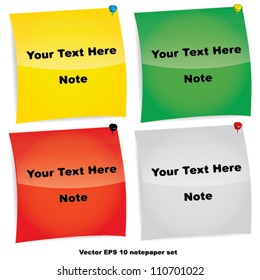 Vector color notepaper set