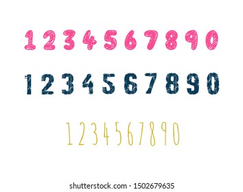 vector color number set on white background
