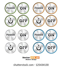 Vector color ON - OFF Power button set