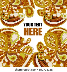 vector color orange  pattern with text frame