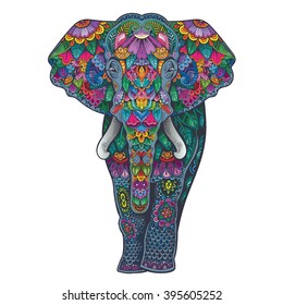 Vector Color Ornament Elephant