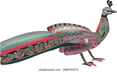Dibujo de faisán ornamental de color vectorial