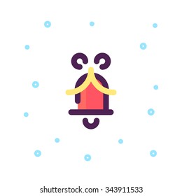 Vector color outline icon handbell