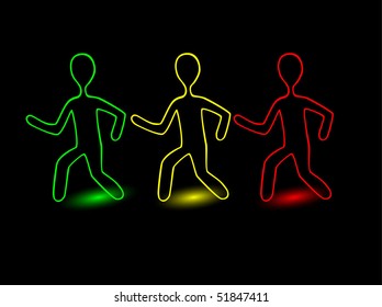 vector color outline people