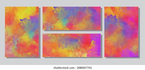 Vector color paint banner collection isolated on white background. Hand drawn abstract paint brush strokes set. Watercolor elements.