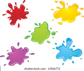vector color paint splashes