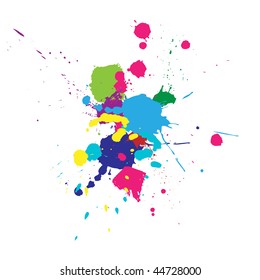 Vector color paint splashes background