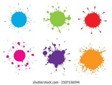 Vector color paint splatter background. Paint splashes set.Vector illustration design.