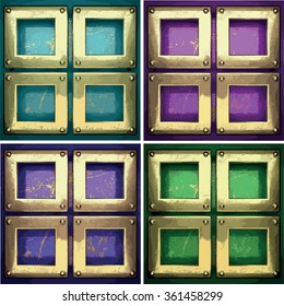 vector color painted golden background set