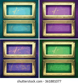 vector color painted golden background set