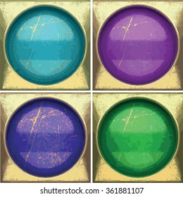 vector color painted golden background set
