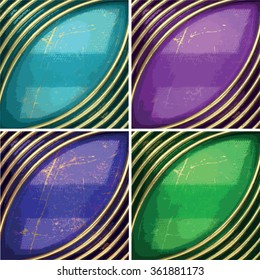 vector color painted golden background set