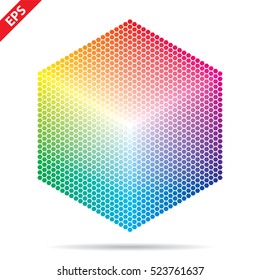 Vector color palette. 1261 different colors in small hexagons.