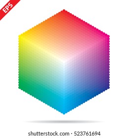 Vector color palette. 1261 different colors in small hexagons.